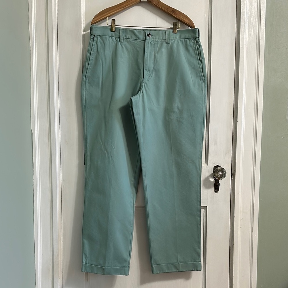 Lands’ End Men's Traditional Fit Cuffed Chino Pants - Seaside Mist